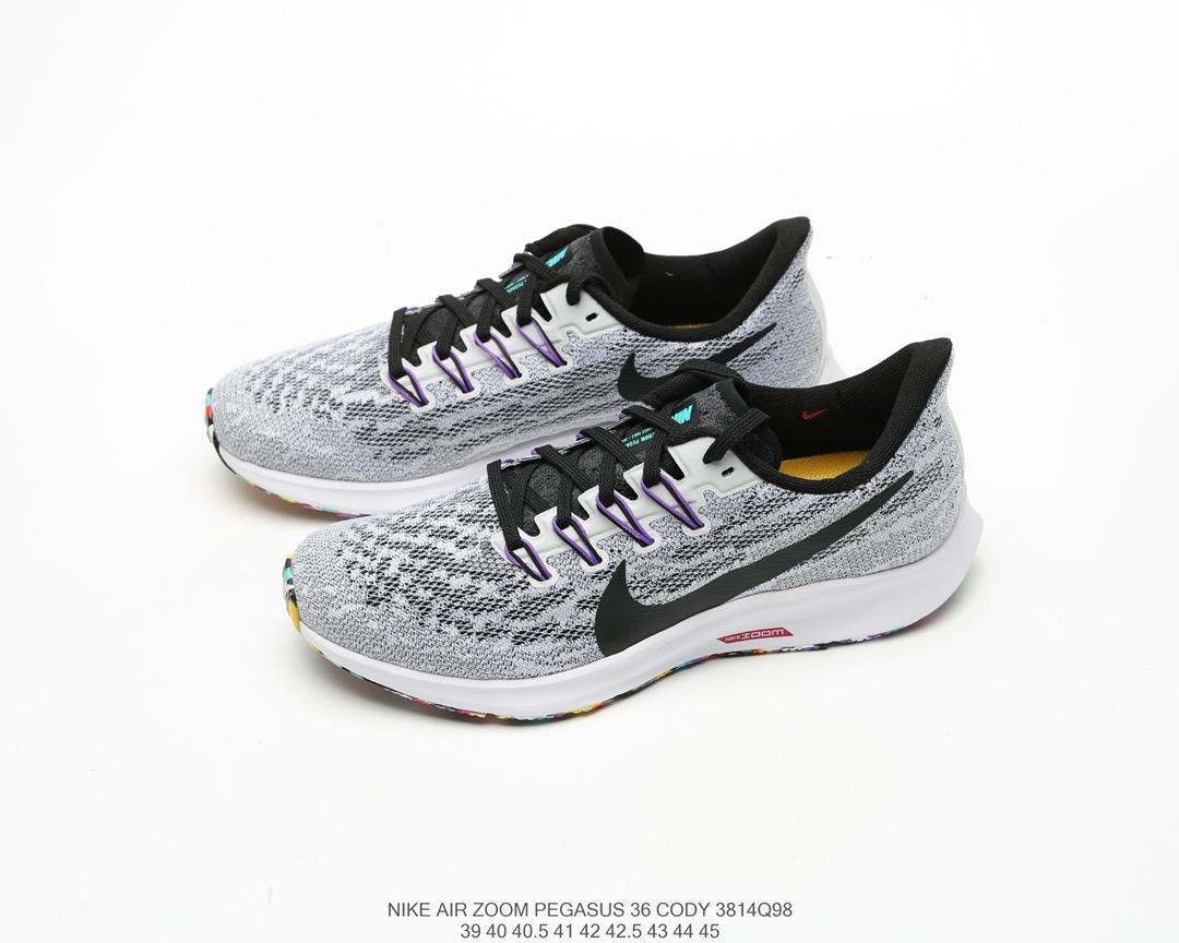 Nike Air Zoom PEGASUS 36 Shield Grey Black White Shoes - Click Image to Close